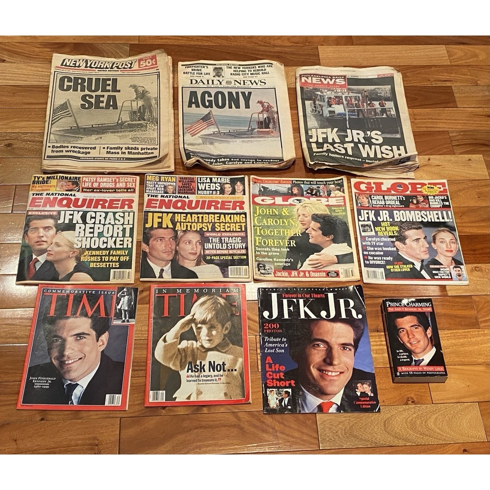 LOT of 11 John F Kennedy Jr Death Magazines Newspapers 1999 JFK Carolyn Bessette - Picture 1 of 13